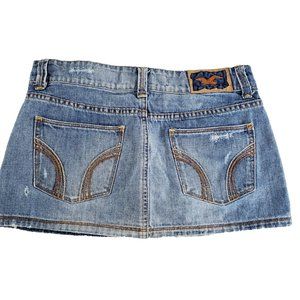 Hollister Vintage Y2K Denim Micro Mini Skirt Women Juniors Sz 3